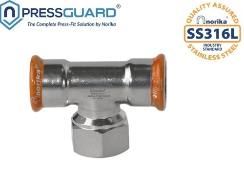 Stainless Steel 316L Press Fit FI Tee